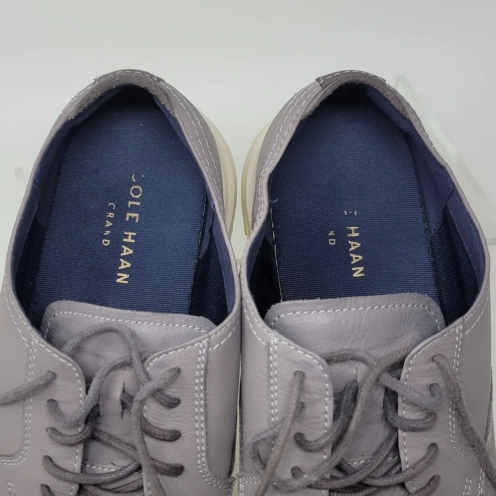 Cole Haan Grand Atlantic Gray Leather Oxfords Dress Shoes Men Size 10M Pre-owned